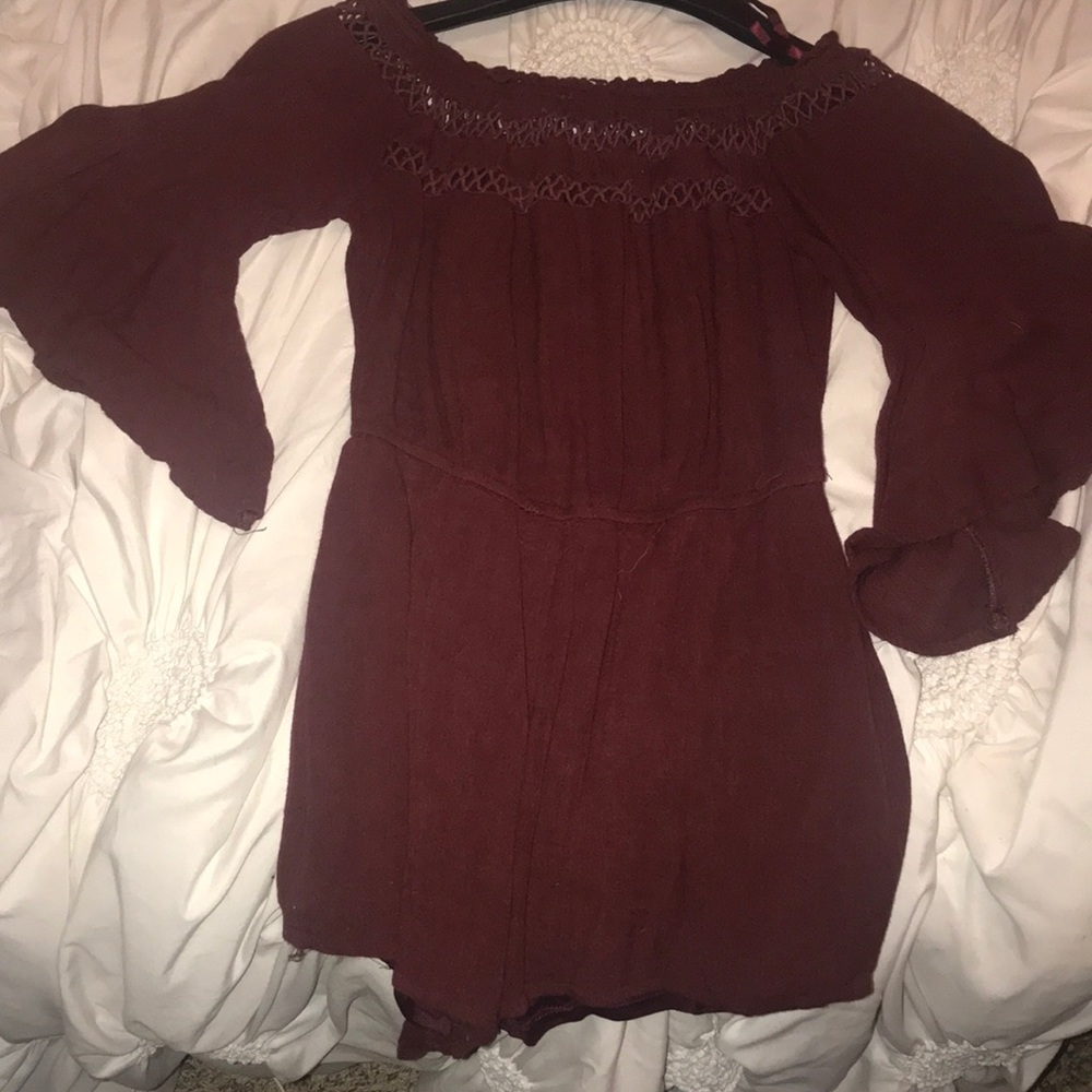 Burgundy She+ Sky romper